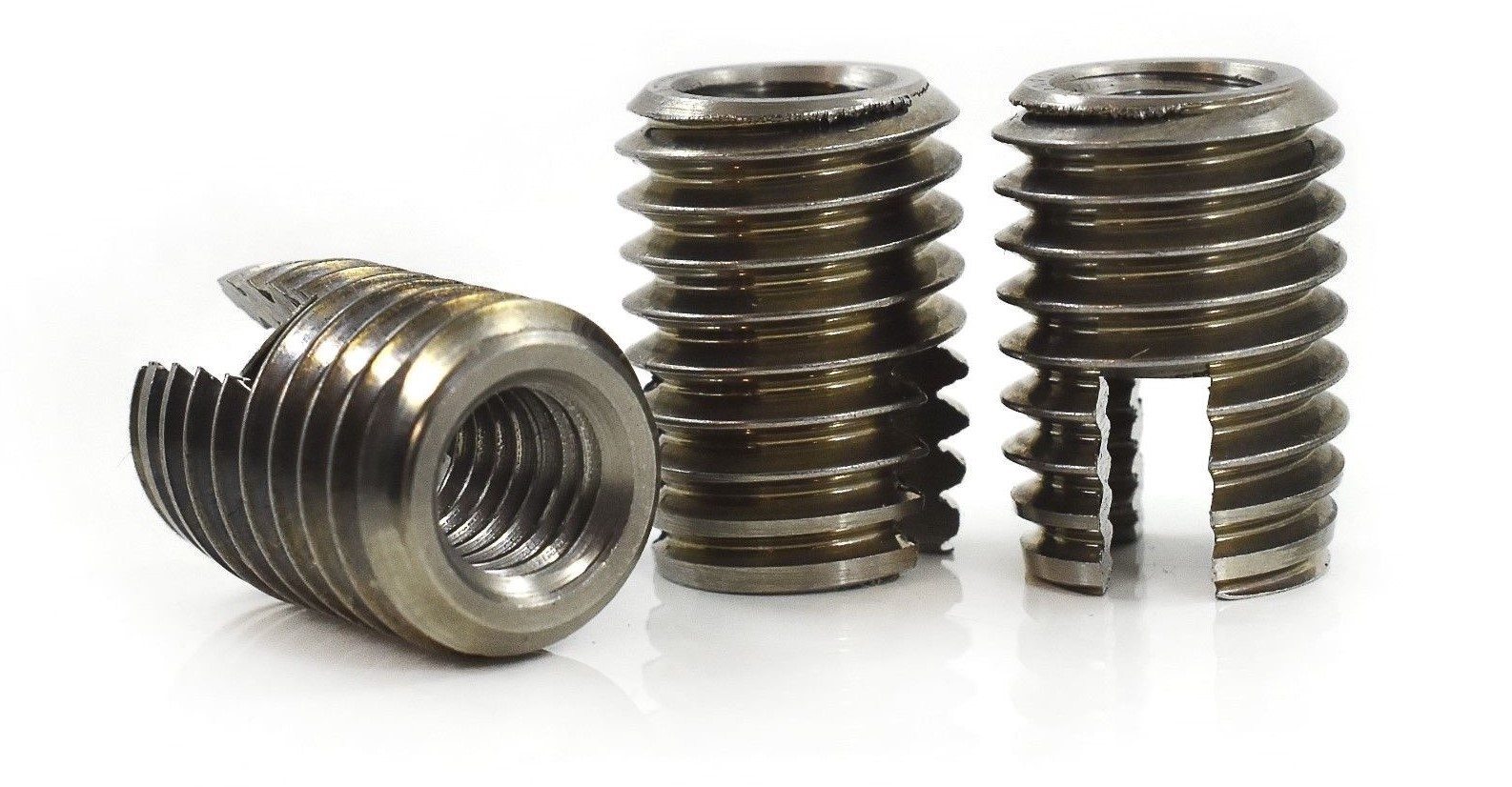 M6 x 12 BRASS SELF-TAPPING THREADED INSERTS DOUBLE ENDED SCREW IN NUTS TAPPER