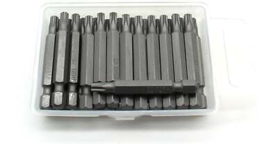 TEMO 25pc T6H-T40H Tamper Proof Security Torx 6 Point 2'' Screwdriver Insert Bits