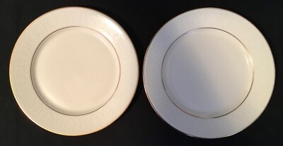 VTG LENOX CHINA 'COURTYARD GOLD' 2~6.5  BREAD PLATES IVORY GOLD TRIM  AM. HOME 