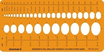 Brilliant Diamond Colored  Oval Shapes Symbols Drawing Drafting Template Stencil