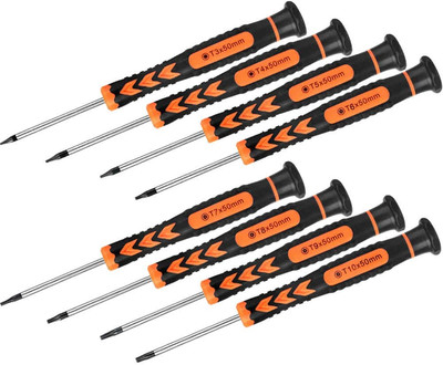 8 in 1 Security Torx Screwdrivers with T3 T4 T5 T6 T7 T8 T9 T10 Torx Bit,Complet