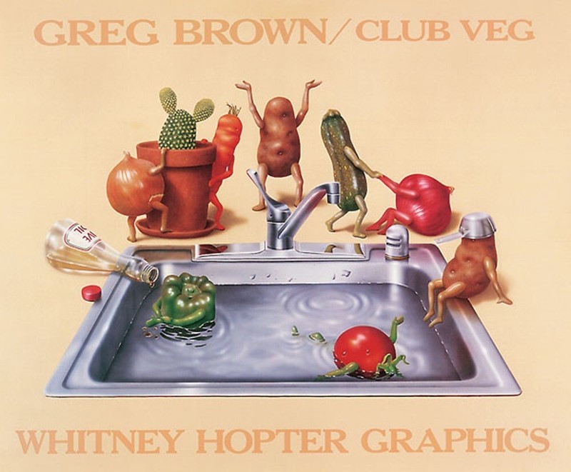 Club Veg by Greg Brown Comical Spa Vegies Art Print
