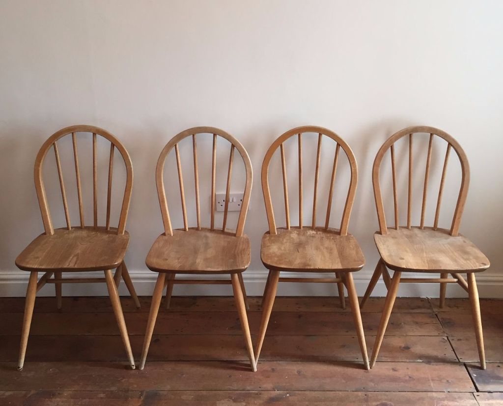 4 x Ercol dining chairs, Windsor, elm, vintage 1960s in Oxford
