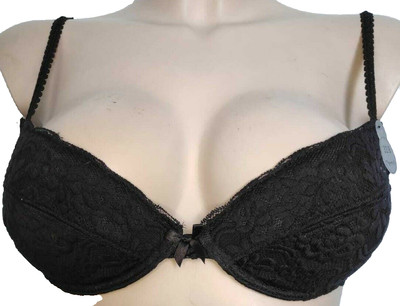 Figura Lingerie Lace Padded Plunge Bra EU/DE 70B UK32B Black With Padding