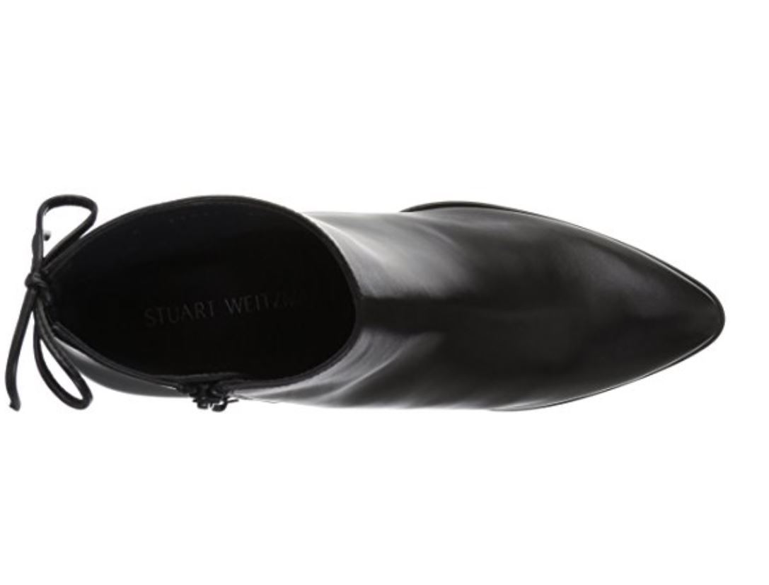 Pre-owned Stuart Weitzman $600  Lofty Bootie Black Leath 5 5.5 6 6.5 7 7.5 8 8.5 9 9.5 10m In Leather Black