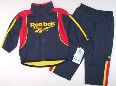 NWT Reebok Boy's 2 Pc Warmup Windbreaker Track Set, Jacket & Pants, 5/6 or 7 
