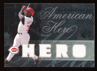 2008 SPX Baseball American Hero Ken Griffey Jr. Quad Patch Game Used 1/25 Reds