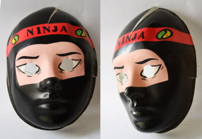 VINTAGE 80'S NINJA WARRIOR PLASTIC MASK MADE IN GREECE GREEK