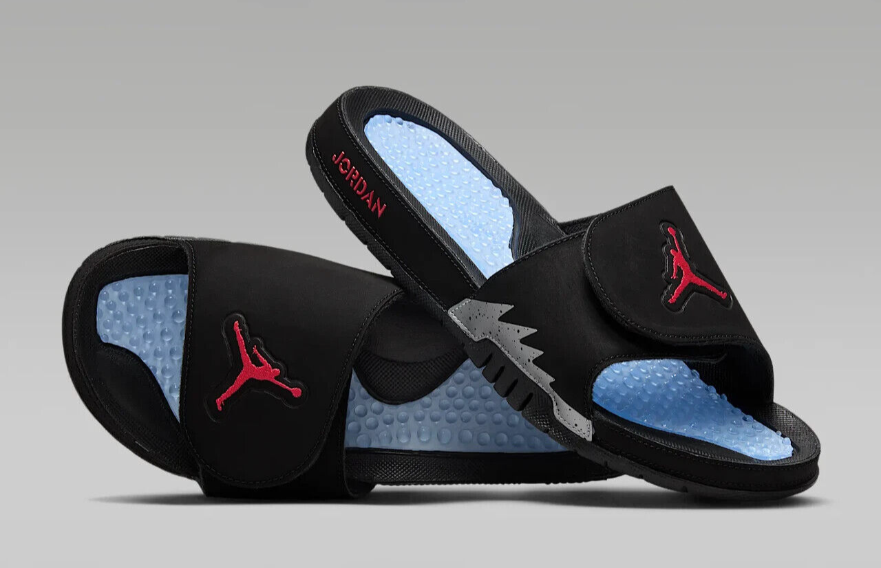 NIKE★JORDAN HYDRO V SLIDE★BLACK/FIRE RED-SILVER Amazon.com | Jordan Hydro V Retro Men's Slides (555501-061