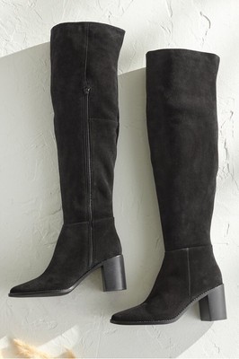 New Seychelles GIFTED Over-The-Knee Black Suede Boots  Size 8.5 M RTL $279