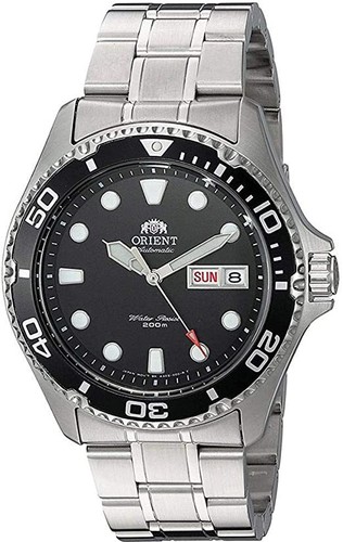 Pre-owned Orient Men's Japanese Automatic Black Dial 200m Round Analog Watch Faa02004b9