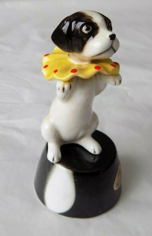 Vtg Shiken Bone China Circus Set Monkey Dog & Seal Figurines on Pedestal