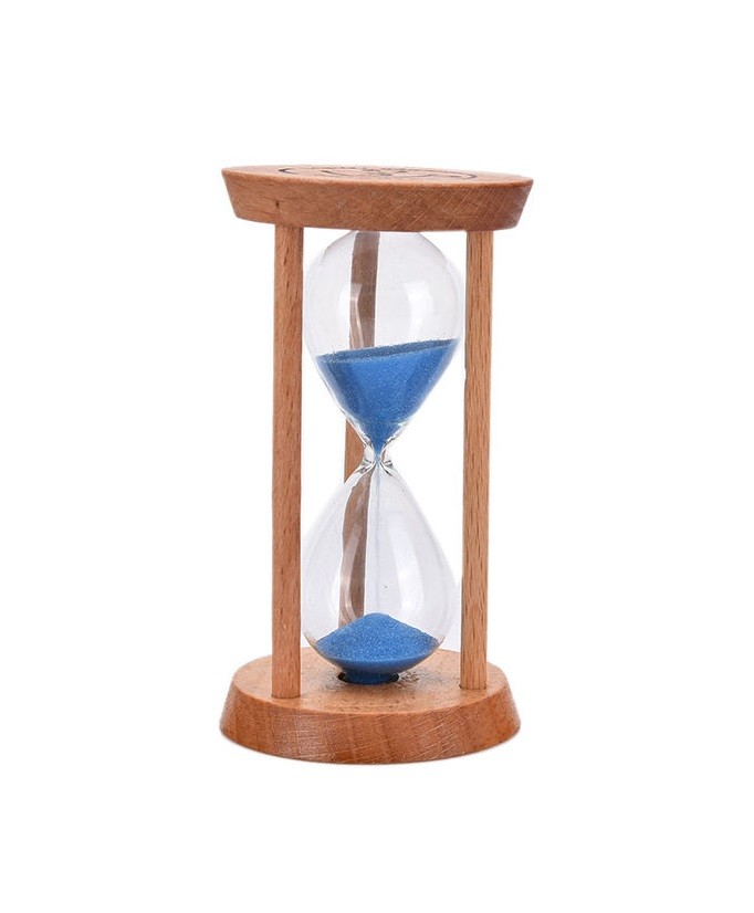 Clessidra In Vetro E Legno Timer Sabbia Colorata Durata Tempo 5 Minuti dfh