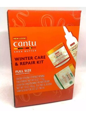 Cantu Shea Butter Winter Repair Kit Treatment Leave-in Conditioner Tea Trea Oil