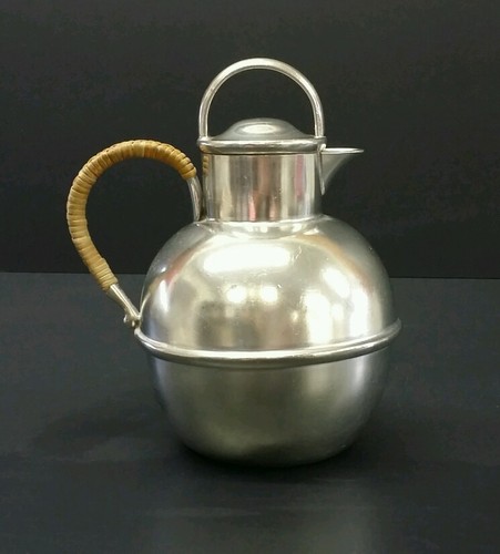 Danish Queen Pewter Brooklyn NY Guernsey Jug Lid Wrap Handle 1900-1940 Art Deco