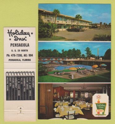 Matchbook Postcard Combo - Holiday Inn Pensacola FL