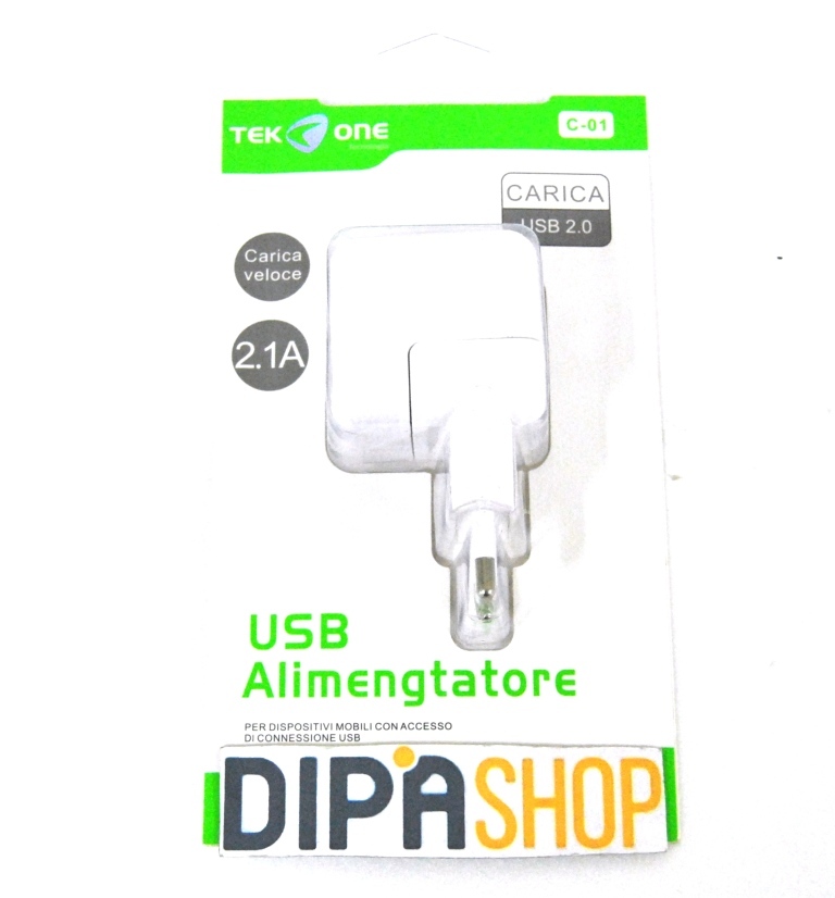 Adattatore Rete Usb TeKone C-01 Caricabatterie Carica Veloce 2.1A Smartphone hsb