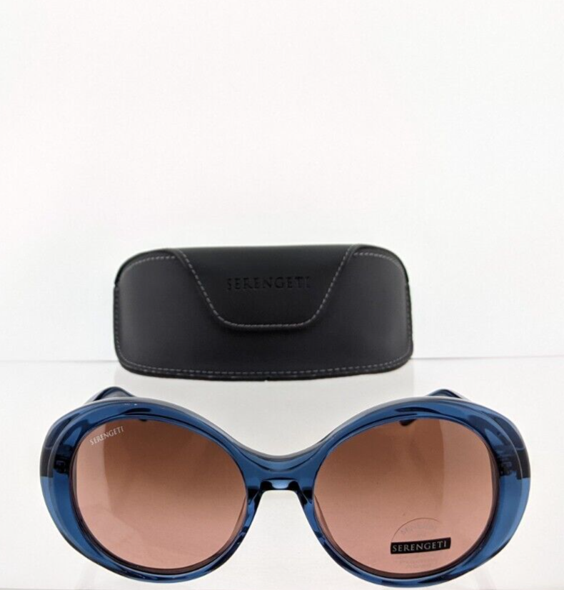 Pre-owned Serengeti Brand Authentic  Sunglasses Bascall Ss541002 55mm Blue Frame In Brown