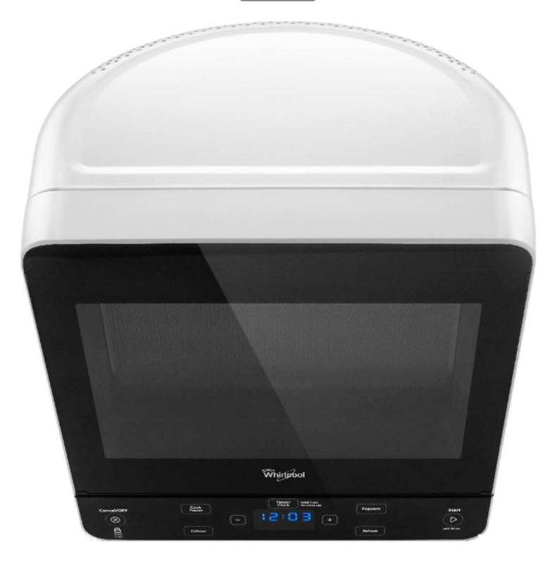 Whirlpool WMC20005YW 0.5 Cu. Ft. Small Countertop Microwave, White, Dorm RV Boat