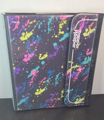 1980s Style Retro Trapper Keeper Binder Paint Splatter Design With Folders