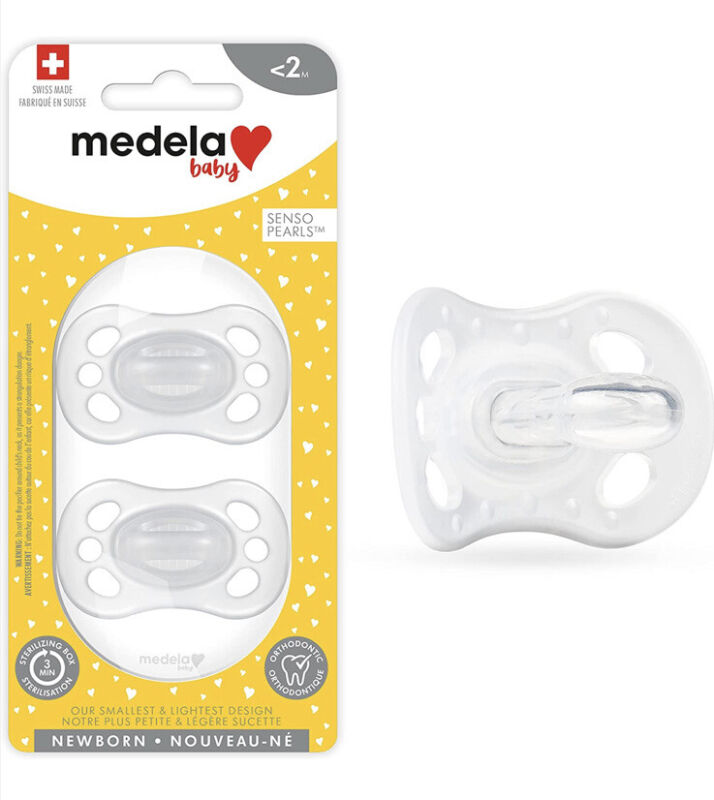  2 Medela Baby Newborn Pacifiers - Clear