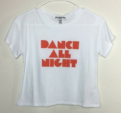 Sub_Urban Riot White T shirt Dance All Night Cropped Youth Large