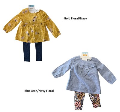 

Комплект одежды Carters Girls Baby - Toddler из 2 предметов: топ с длинными рукавами и леггинсы