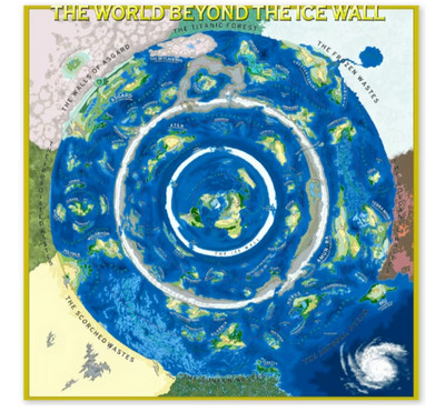 World Beyond The Icewall: Flat Earth Map Canvas Print