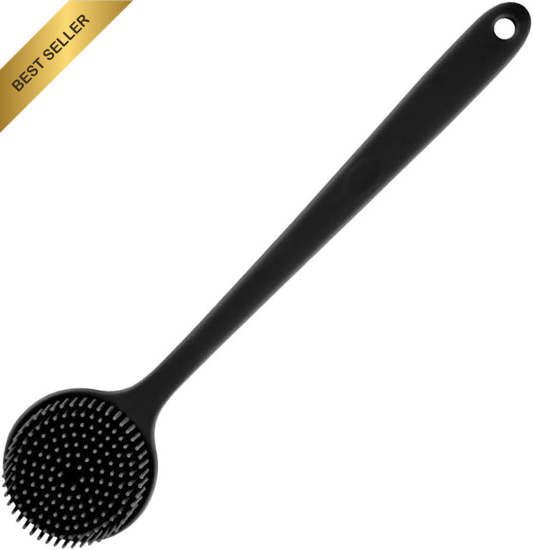Silicone Back Scrubber for Shower, Long Handle Body Brush, Double Sided Shower B