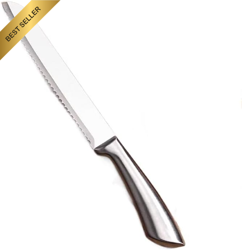 Wavy Edge Stainless Steel Serrated Bread Knife, Sandwich Knife, Cake Slicing Kni