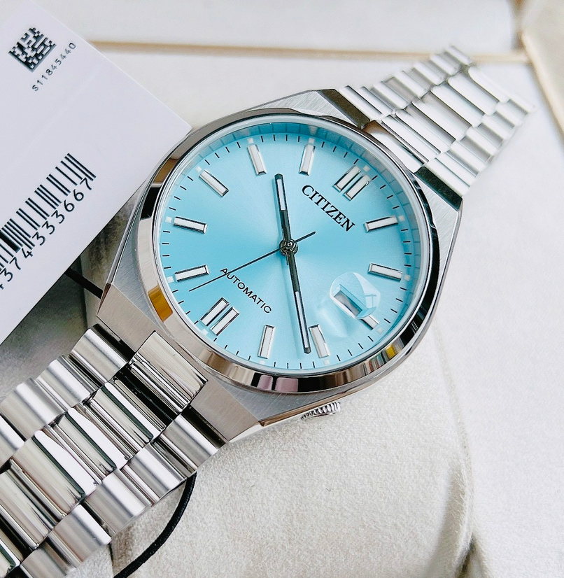 Pre-owned Citizen Tsuyosa Sapphire Crystal Automatic Turquoise Dial Nj0151-88m