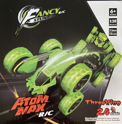 Fancy Stunt R/C car Atom Max 2.4 ghz 1:28 scale 7.5MPH Green NIB - Ships Fast