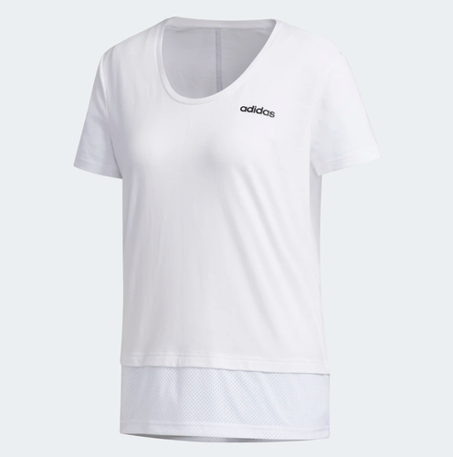 

Женская футболка Adidas Essentials Material Mix, белый/черный