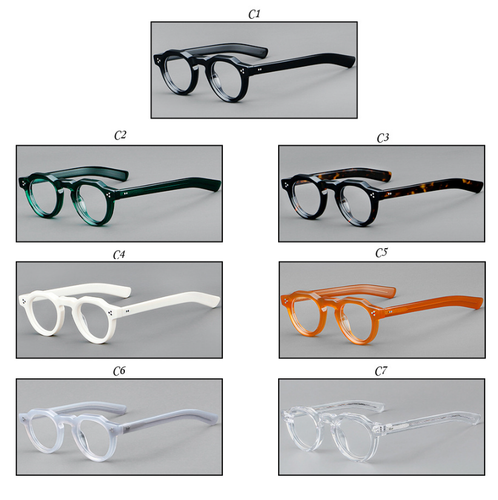 Acetate Round Thick Frame Eyeglasses Men Women Clear Lens Retro Glasses Frames 