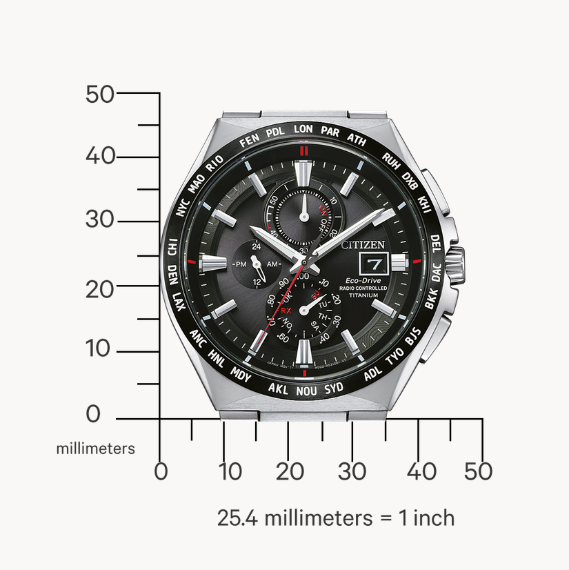 Pre-owned Citizen Titanium Radio Controlled Black Dial Sapphire Crystal Watch At8234-85e