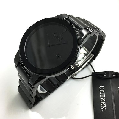 Pre-owned Citizen Men's Black  Eco-drive Axiom Steel Watch Au1065-58e