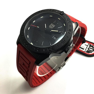 Pre-owned Luminox Men's  Pacific Diver Blackout Red Silicone Diver Watch Xs.3121.bo.rf
