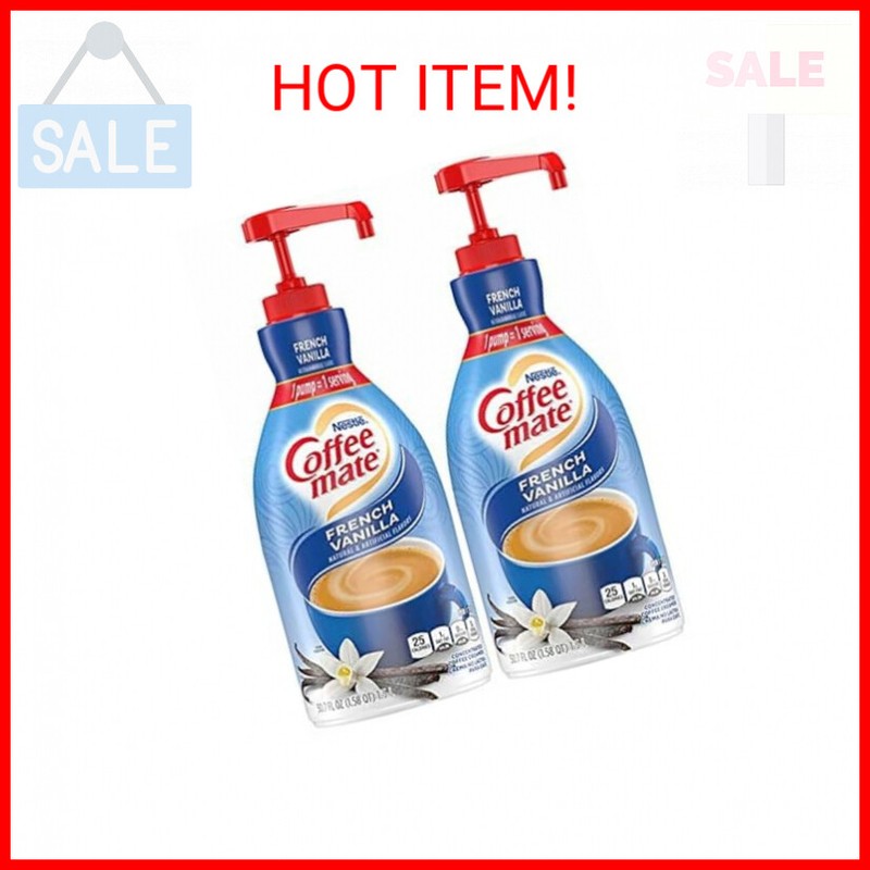 Nestle Coffee mate Coffee Creamer, French Vanilla, Concentrated Liquid Pump Bott