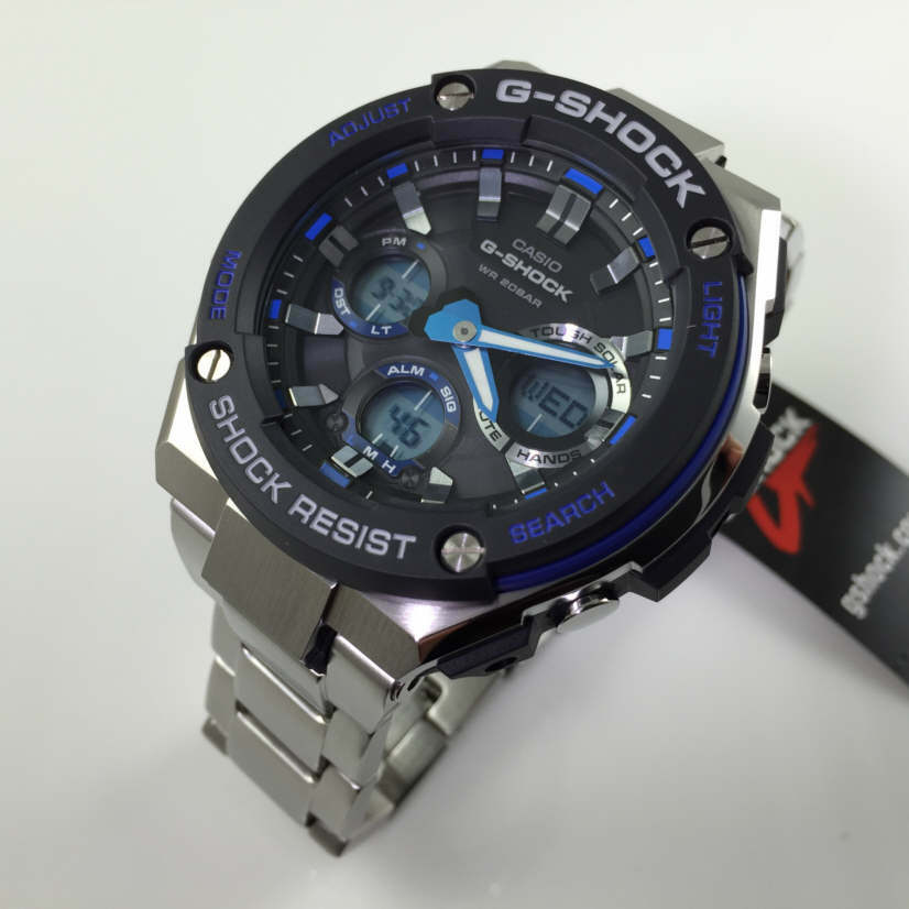 Pre-owned Casio G-shock Gsts100d-1a2 Silver Stainless Steel Band Mens Watch With Tags