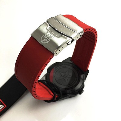 Pre-owned Luminox Men's  Pacific Diver Blackout Red Silicone Diver Watch Xs.3121.bo.rf