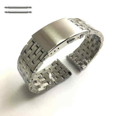 Polished High Quality Solid Steel Silver Metal Replacement Watch Band #5125