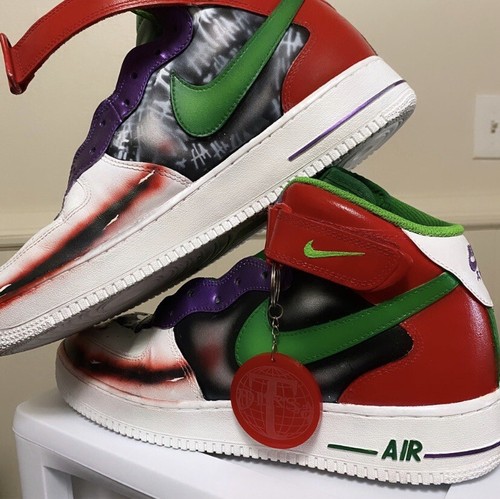 Pre-owned Air Force Custom  1 Mid Joker Style Men's Sizing In White