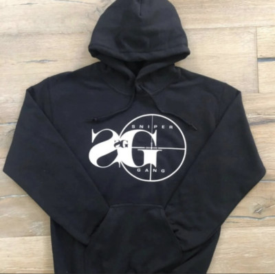 Kodak Black Hoodie Sniper Gang Black w/ White Print