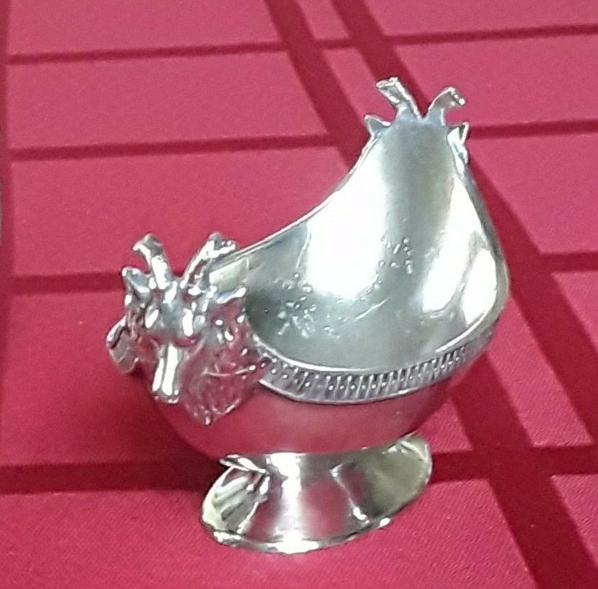 Silver Plate STAG SALT CELLAR Wilcox Silver P Co 1579 = 23rd Anniversary Gift