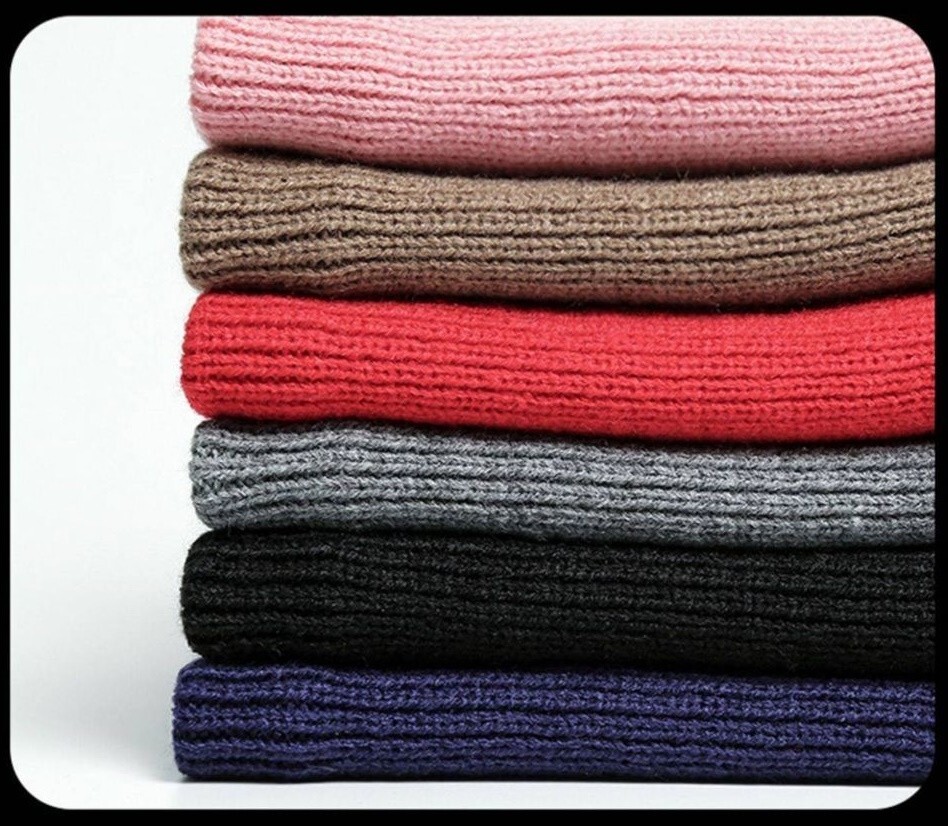 Neck Warmer Scarf Soft Double Layer Knit Loop Fleece for Women Men Warm Winter