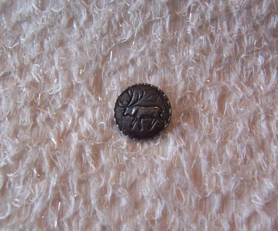 4 NOS Vintage TROLL TINN Pewter Metal BUTTONS Shank REINDEER Moose NORWEGIAN