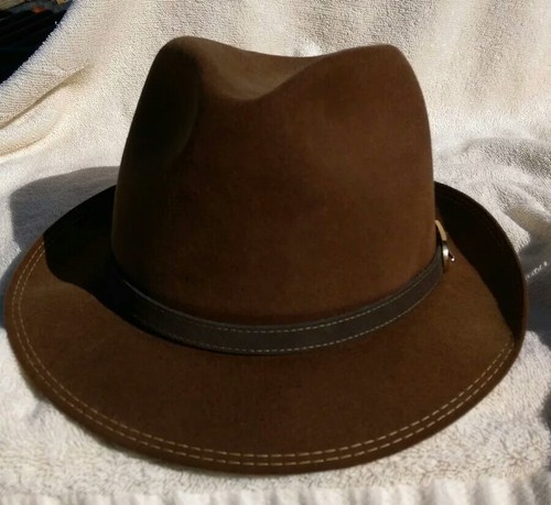 Vintage Cognac Brown Dobbs Fur Fedora, 7 1/4, Nice Stitching, Soft Felt,...