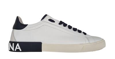 Pre-owned Dolce & Gabbana Men's Shoes Portofino Cs2203 Am779 89697 Black And White In White + Black