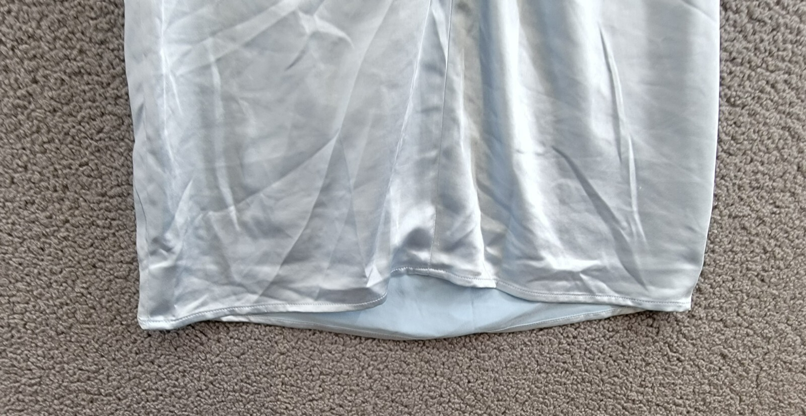 Elliatt Miami Cowl Neck Mini Dress Women's M Light Blue Solid Button Zip Closure - Picture 11 of 17