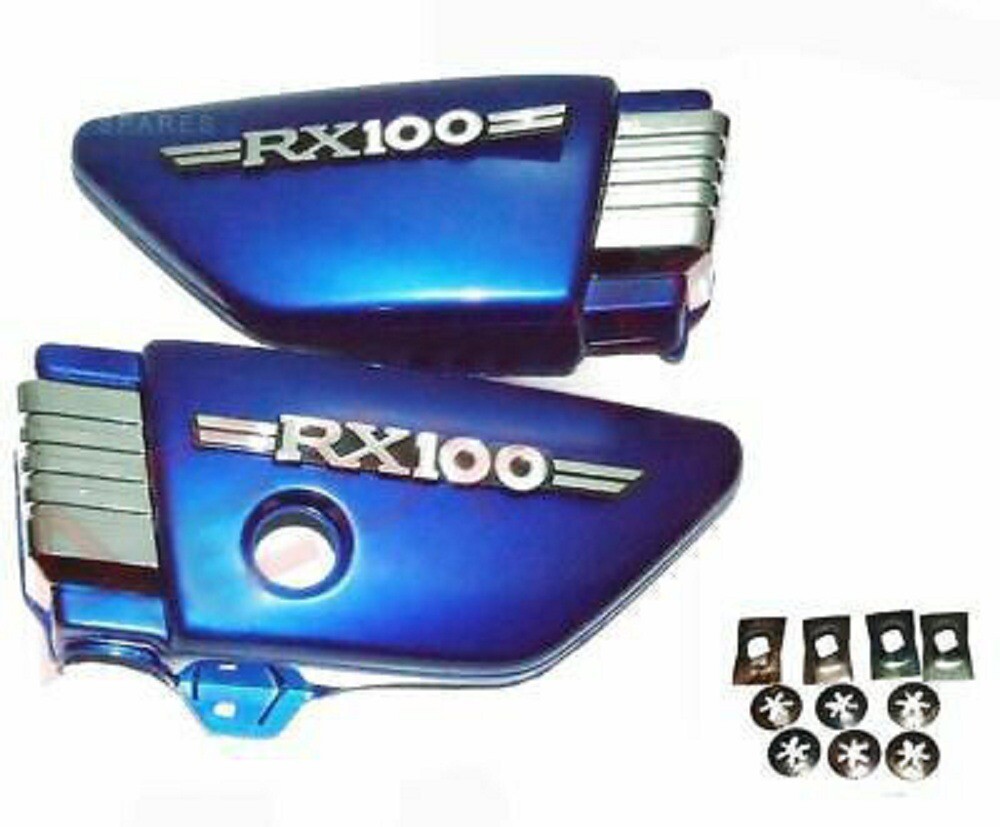 Yamaha Rx100 Rx125 Blue Petrol Fuel Tank With Side Panel Lid Cap Tap 